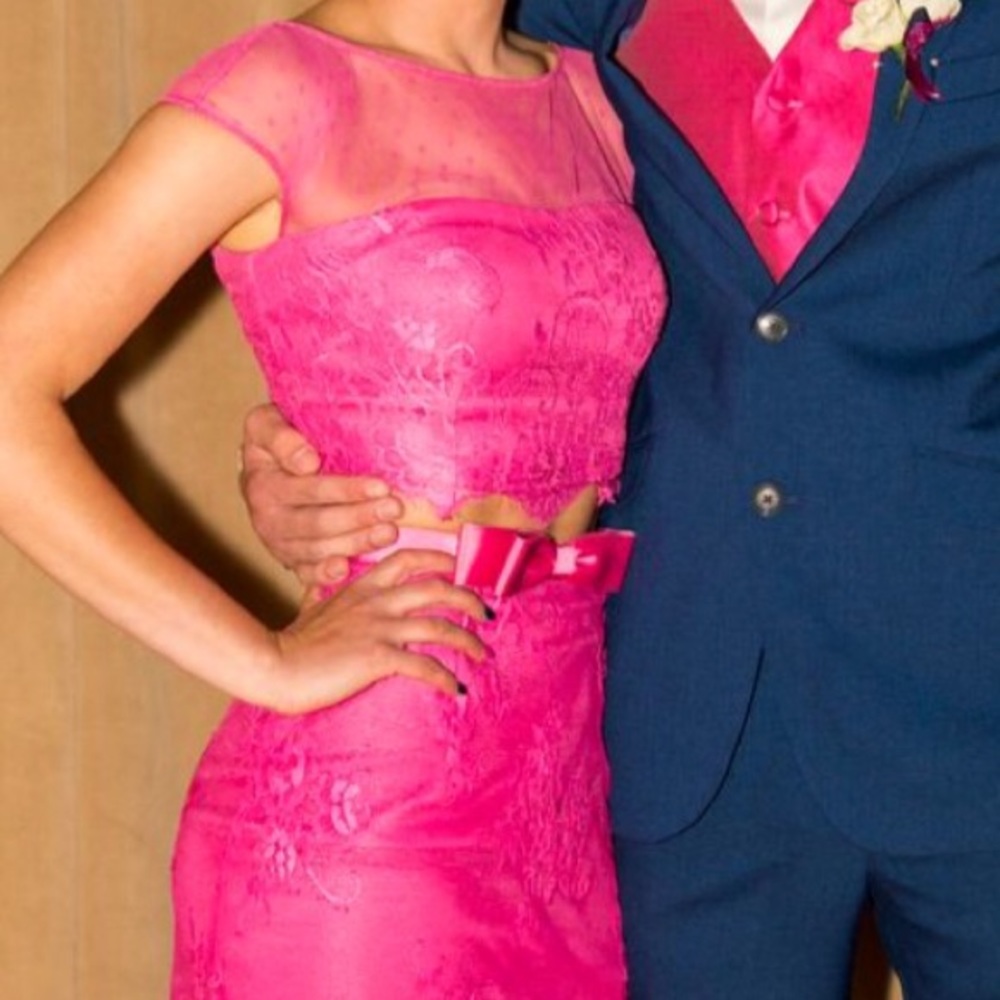 Sherri Hill pink two piece dress